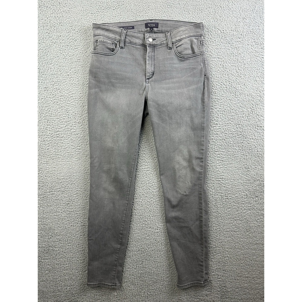 NYDJ Jeans Womens Size 8 Gray Ami Skinny Legging LiftxTuck 30x30 Distressed